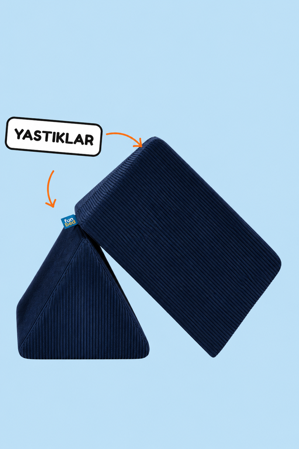 Funbed Sofa Çocuk Oyun Koltuğu, Modüler Katlanır Yatak ve Oyun Minderi Seti, Süngerli Güvenli Çocuk Kanepe