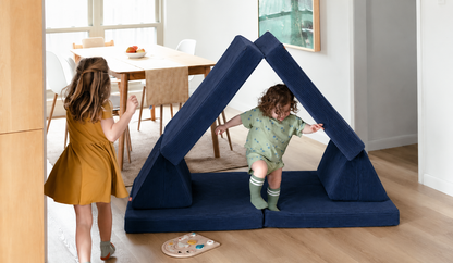 Funbed Sofa Çocuk Oyun Koltuğu, Modüler Katlanır Yatak ve Oyun Minderi Seti, Süngerli Güvenli Çocuk Kanepe