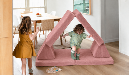 Funbed Sofa Çocuk Oyun Koltuğu, Modüler Katlanır Yatak ve Oyun Minderi Seti, Süngerli Güvenli Çocuk Kanepe