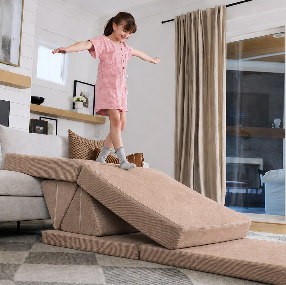 Funbed® Pembe Sofa | Modüler Çocuk Koltuğu ve Oyun Minderi Seti