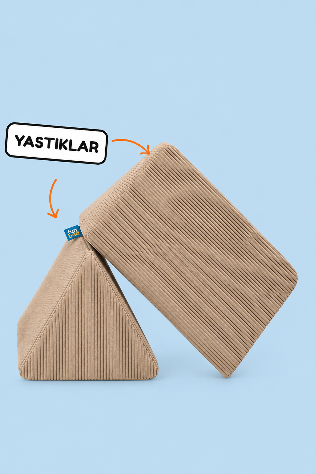 Funbed Sofa Çocuk Oyun Koltuğu, Modüler Katlanır Yatak ve Oyun Minderi Seti, Süngerli Güvenli Çocuk Kanepe