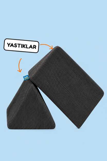 Funbed Sofa Çocuk Oyun Koltuğu, Modüler Katlanır Yatak ve Oyun Minderi Seti, Süngerli Güvenli Çocuk Kanepe